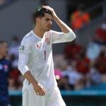 Álvaro Morata, en el partido contra Eslovaquia en la Euro 2020.
