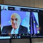 El vicepresidente del BCE, Luis de Guindos, en el seminario 'La economía de la pandemia' organizado por APIE y BBVA en la Universidad Internacional Menéndez Pelayo (UIMP) de Santander.APIE23/06/2021