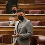 El portavoz de ERC Gabriel Rufián durante la sesión de control al Gobierno