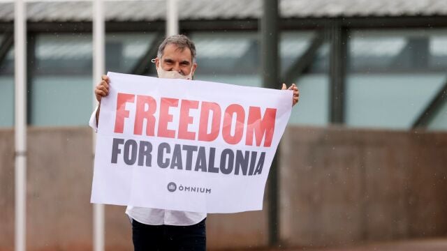Jordi Cuixart regresa este miércoles al Centro Penitenciario de Lledoners tras disfrutar de un permiso, horas antes de salir de la cárcel tras la concesión de los indultos