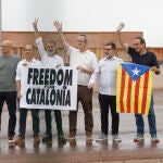 Los presos independentistas, al salir de la cárcel.