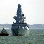El destructor británico "HMS Defender" llega al puerto de Odesa en Ucrania del Este el pasado 18 de junio
