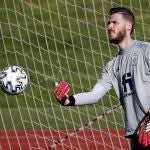 David de Gea en un entrenamiento de la Selección.