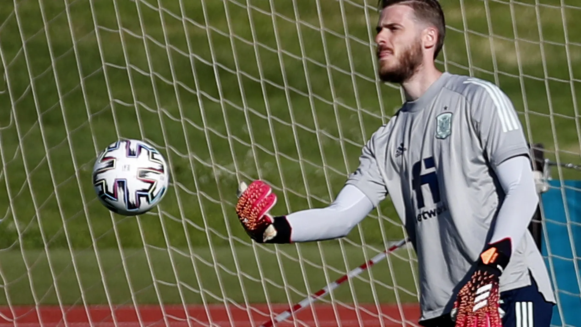 David de Gea en un entrenamiento de la Selección.
