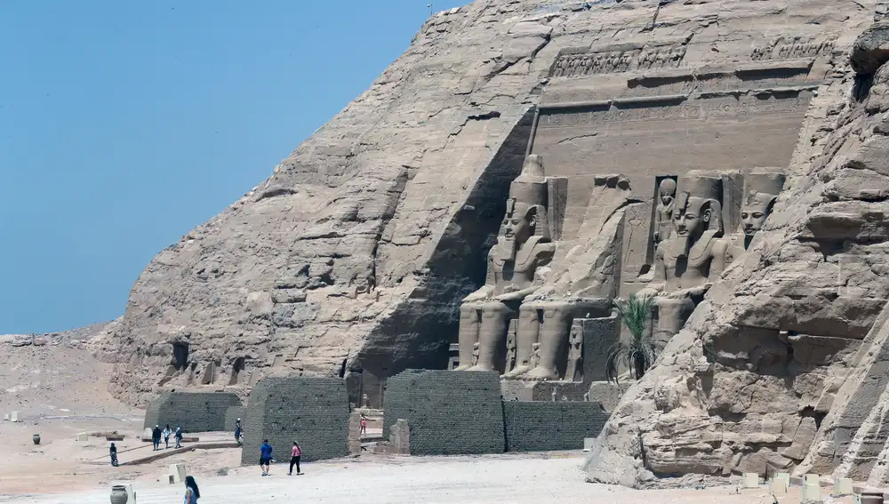 Imagen del famoso Templo de Ramses II en Abu Simbel, Egipto.