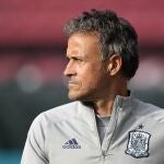 Luis Enrique, durante el último entrenamiento