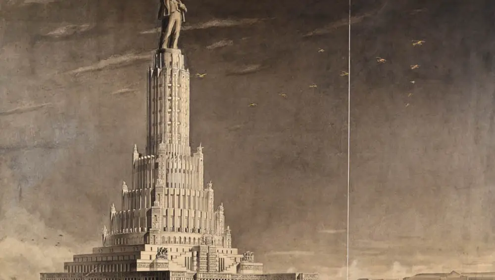 El proyecto nunca realizado del Palacio de los Soviets, un edificio de exaltación del régimen comunista