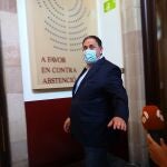 El líder de ERC, Oriol Junqueras, a 29 de junio de 2021 en el Parlament