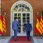 Pedro Sánchez y Pere Aragonès en junio en La Moncloa