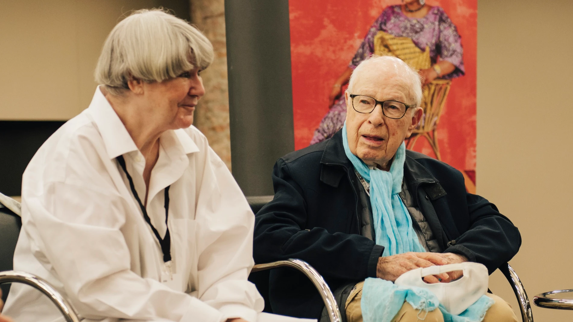 Marie-Hélène Estienne y Peter Brook, en Barcelona