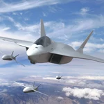 Recreación del futuro avión de combate del FCAS