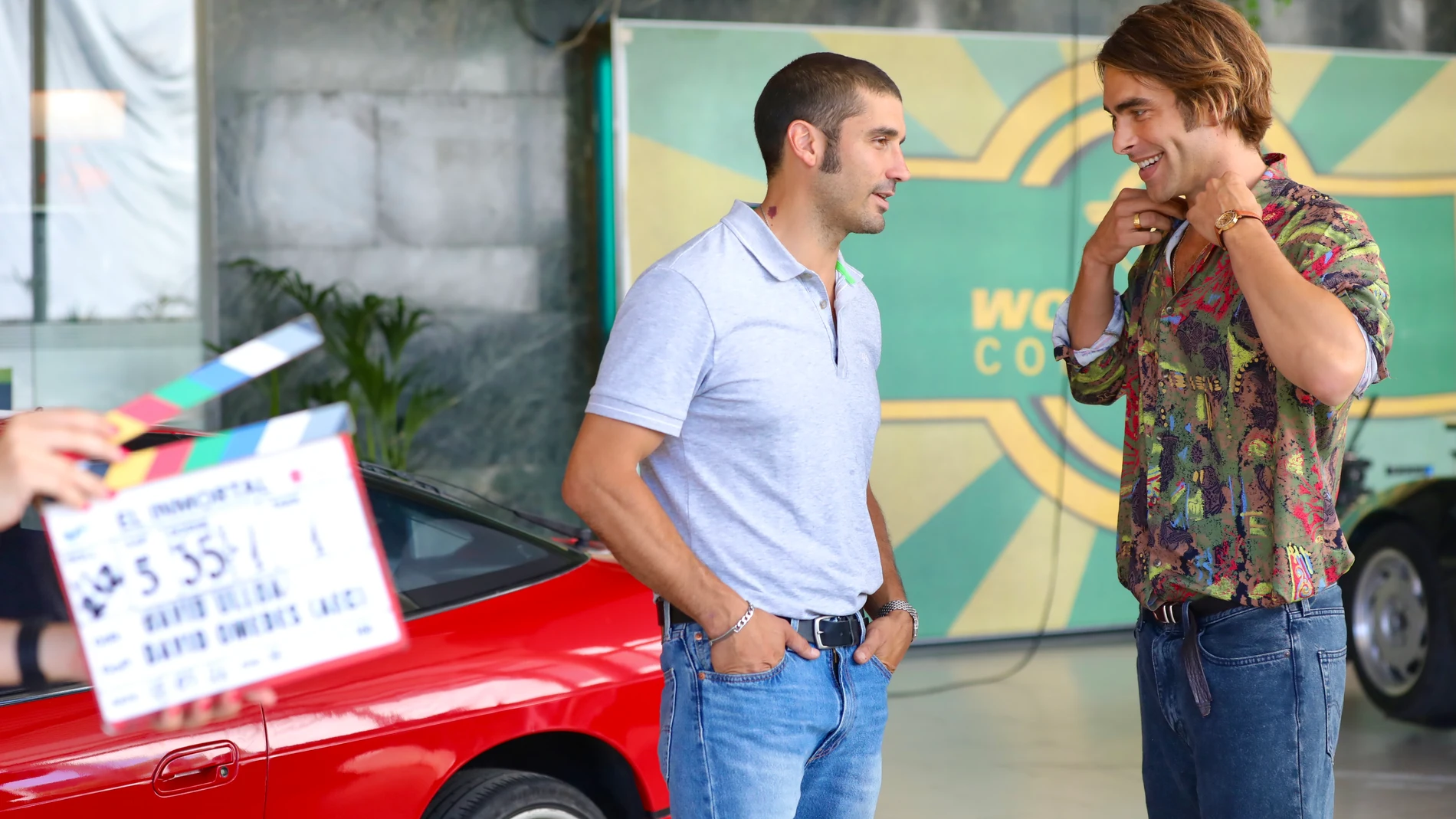 Rodaje de la nueva serie de Movistar “El inmortal”, con Álex García Y Jon Kortajarena.