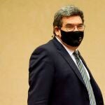 El ministro de Inclusión, Seguridad Social y Migraciones, José Luis Escrivá, hoy, en la Comisión del Pacto de Toledo