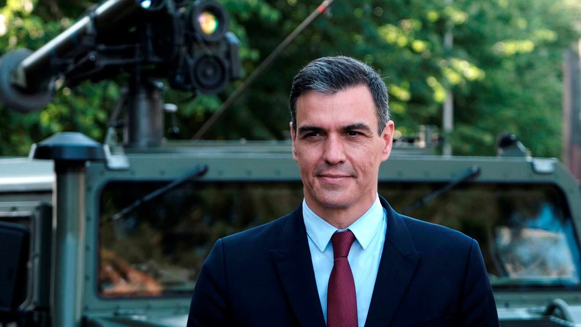 Pedro Sánchez, durante su visita a las tropas españolas desplegadas en Letonia