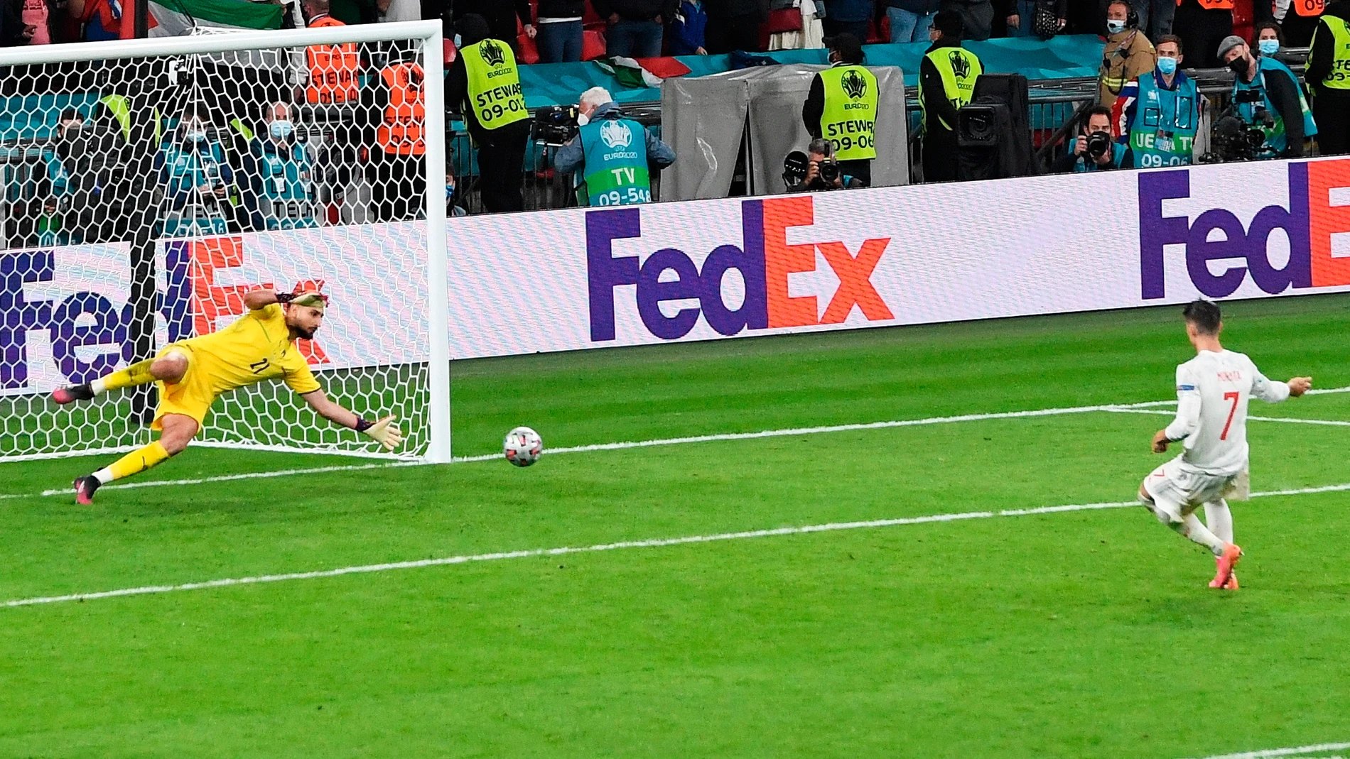 Morata falla el penalti en el Italia-España de la Euro 2020