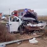 Imagen de la furgoneta siniestrada