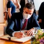El presidente del Gobierno, Pedro Sánchez, durante su gira báltica en Lituania