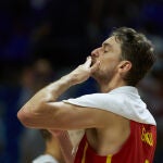 Pau Gasol, en uno de los partidos de preparación
