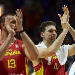 Marc Gasol y Pau Gasol con la selección española de baloncesto