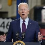 El presidente de Estados Unidos, Joe Biden, durante una rueda de prensa reciente en La Crosse (Wisconsin)