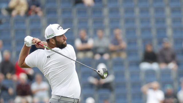Jon Rahm, en el hoyo 17 del Royal St George's, el campo donde se disputa el British Open