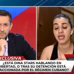Dina emocionada hablando con Javier Ruiz