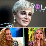 Ana María Aldón, Rocío Flores y Rocío Carrasco en un montaje de 'La Razón'