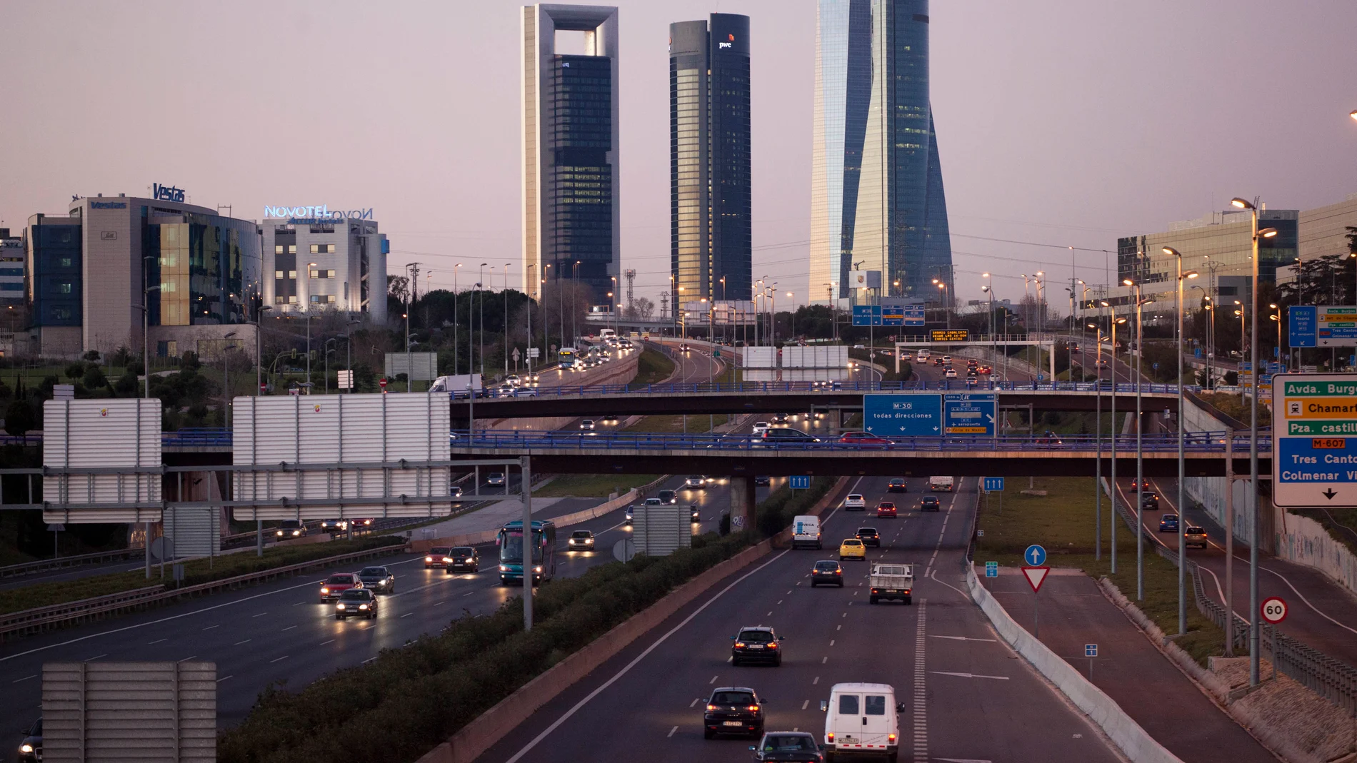 Vista panorámica del skyline de Madrid