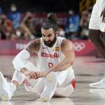 Ricky Rubio, en pleno partido ante Estados Unidos