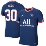 Camiseta del PSG con el dorsal 30 y el nombre de Leo Messi.