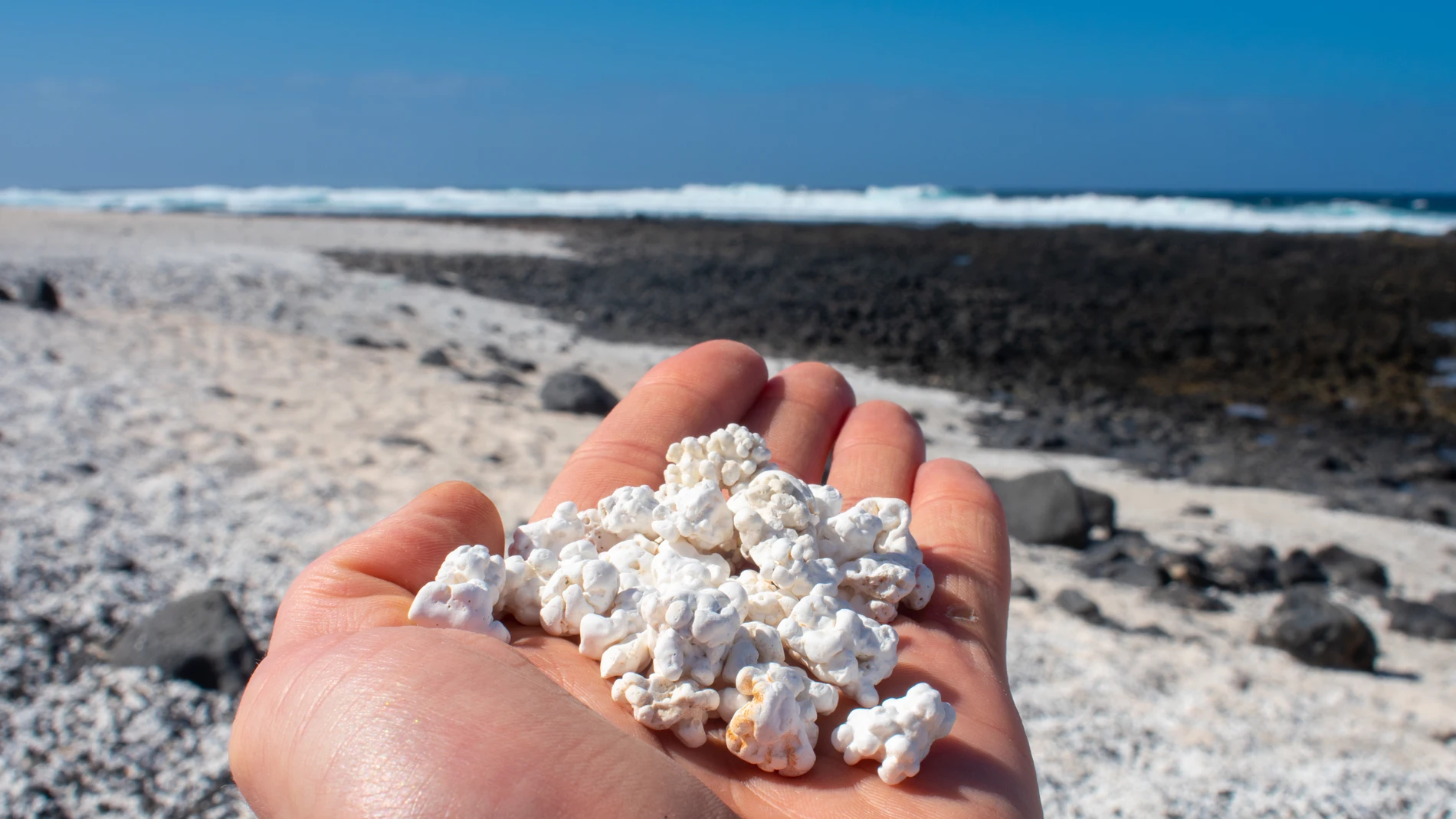 Popcorn beach, la playa de las palomitas.