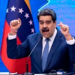 El presidente de Venezuela, Nicolás Maduro, en en una rueda de prensa en el Palacio de Miraflores de Caracas