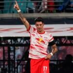 Dominik Szoboszlai con el Leipzig.
