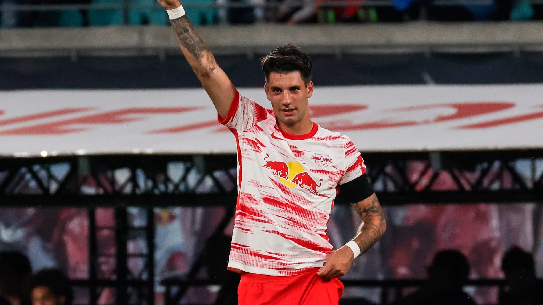 Dominik Szoboszlai con el Leipzig.