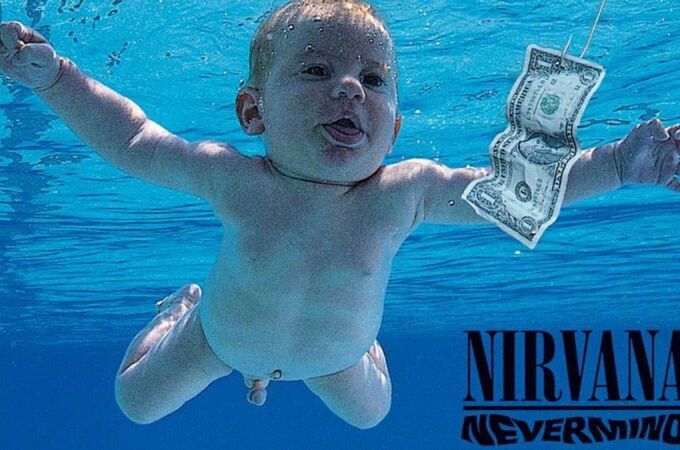 Portada del disco «Nevermind», de Nirvana, con Spencer Elden en la imagen