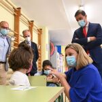 Los consejeros de Familia y de la Presidencia, Isabel Blanco y Ángel Ibáñez, visitan el CEIP "La Charca" en la localidad burgalesa de Miranda de Ebro