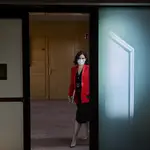 La presidenta de la Comunidad de Madrid, Isabel Díaz Ayuso, durante la constitución de la XII Legislatura en la Asamblea de Madrid