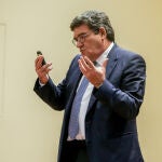 El ministro de Inclusión, Seguridad Social y Migraciones, José Luis Escrivá, durante la última presentación del balance de las actuaciones del Ministerio