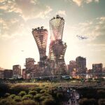 Panorámica de la ciudad del futuro Telosa