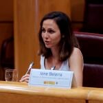 La ministra de Derechos Sociales y Agenda 2030, Ione Belarra, hoy, durante su intervención en la clausura de la jornada "Las ciudades españolas ante el reto de la neutralidad climática. Presentación de CITIES 2030", que tiene lugar este miércoles en el Senado.