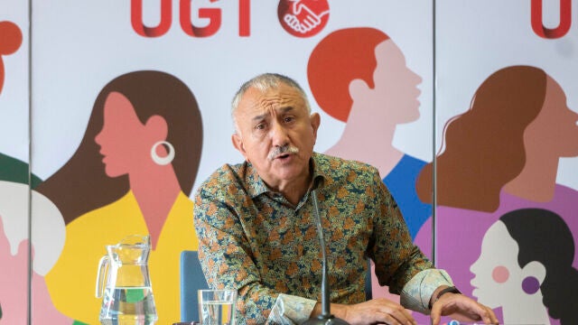 El secretario general de UGT, Pepe Álvarez, en el tradicional encuentro informativo de inicio de curso del sindicato, a 8 de septiembre de 2021, en Madrid (España)