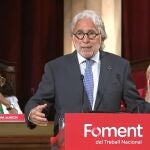 El presidente de Foment del Treball, Josep Sánchez Llibre, durante su intervención