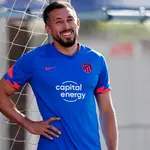 Héctor Herrera en un entrenamiento del Atlético de Madrid.