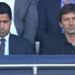 Nasser Al-Khelaïfi, presidente del PSG, y Leonardo, director deportivo