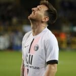 Messi, durante su partido con el PSG ante el Brujas
