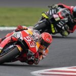 Marc Márquez, durante la carrera de Misano