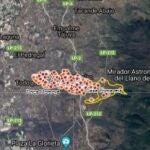 Mapa de los edificios destruidos por la lava