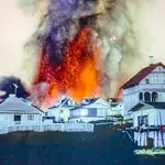 Las casas más cercanas al volcán Eldfell se encontraban a 400 metros