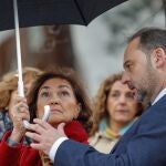 Los ex ministros Carmen Calvo y José Luis Ábalos, en una foto de archivo