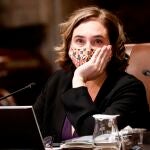 La alcaldesa de Barcelona, Ada Colau, durante un pleno extraordinario del Ayuntamiento de Barcelona